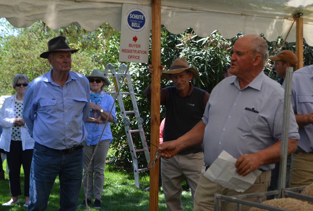 Ian Marwedel pausing to reflect on Kim Henderson's comments on his 33 years with the Grogansworth Merinos at Bookham.