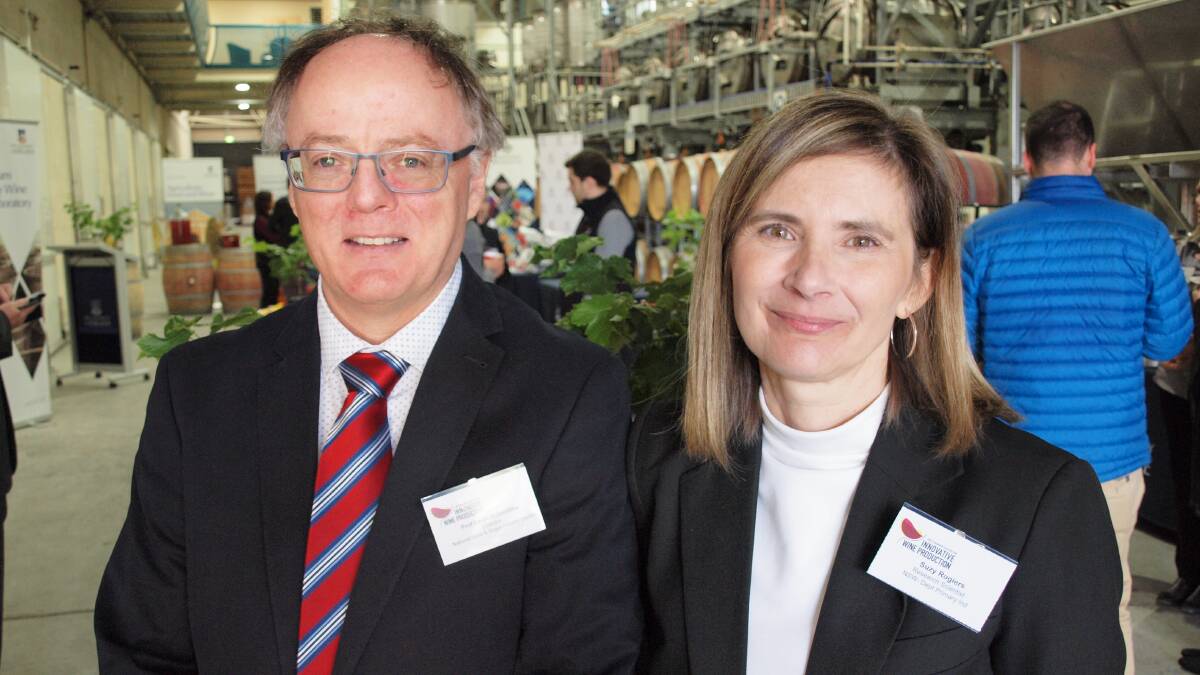 Exciting wine: NWGIC Director Professor Leigh Schmidtke and NSW DPI Principal Research Scientist Dr Suzy Rogiers represented the NWGIC at the launch in Adelaide. Photo: supplied