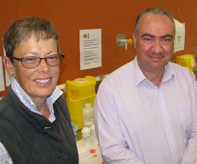 SHARING KNOWLEDGE:  Jane Bennett of Hunter Local Land Services and Dr Panos Loukopoulos of Charles Sturt University. 