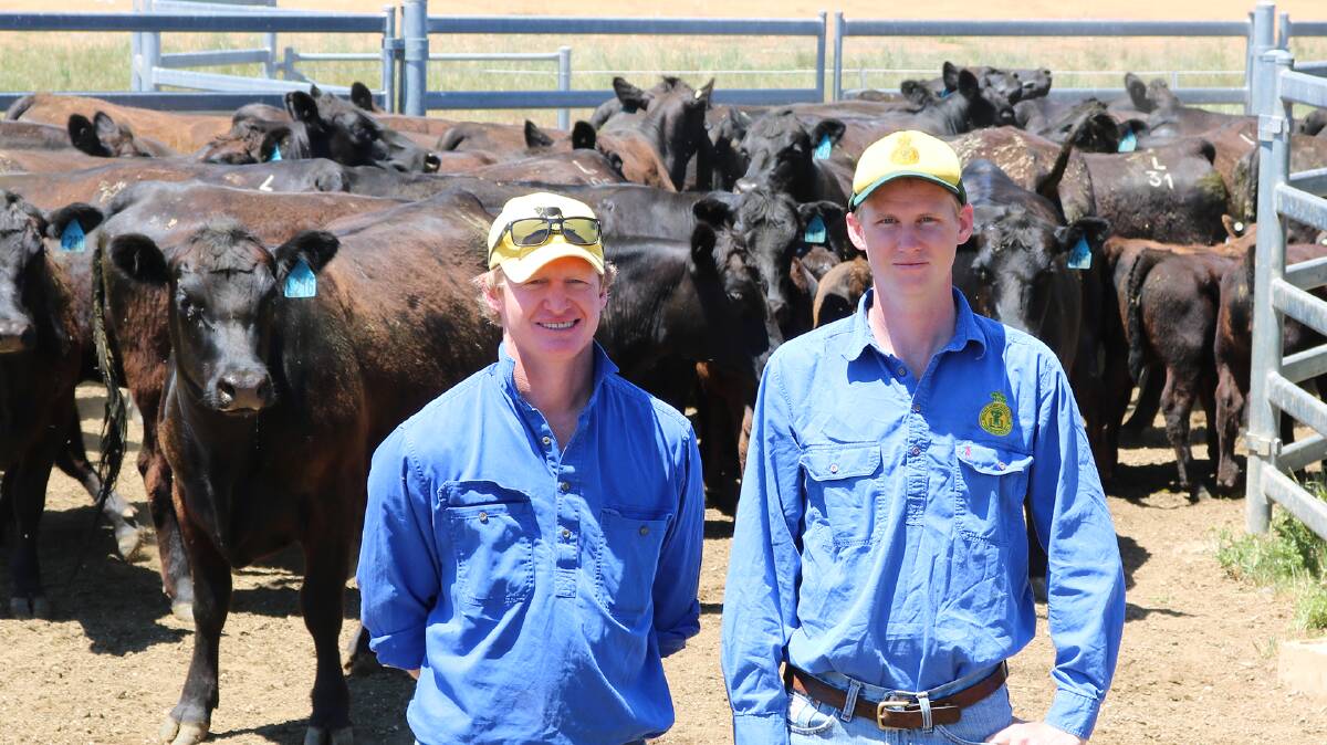 INDUSTRY READY: Nick Butcher of Angus Australia is pictured with with Charles Sturt University Bachelor of Agricultural Science student Jack Shultz.