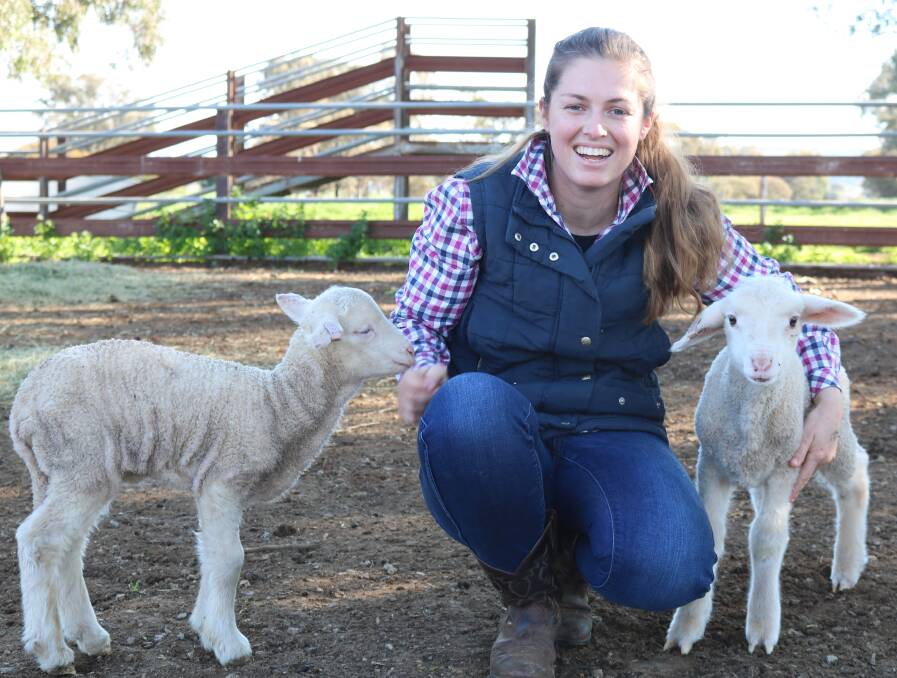 VALUABLE RESEARCH: Kayla Copp of Charles Sturt University investigates factors contributing to lamb survival rates. Picture: Supplied