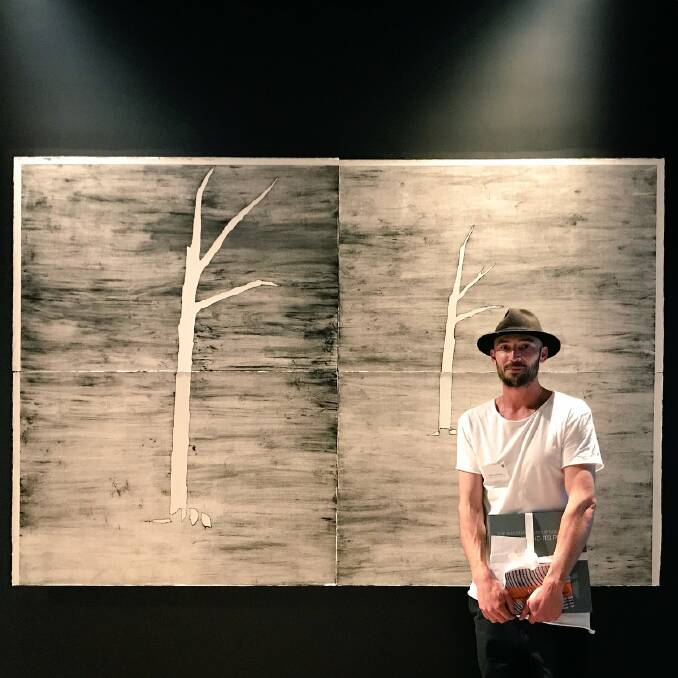 CROWD FAVOURITE: Wagga boy Liam Garstang took out the Macquarie Group's Emerging Artist Prize in Sydney for his piece titled 'The twin hanging trees'. Picture: Supplied