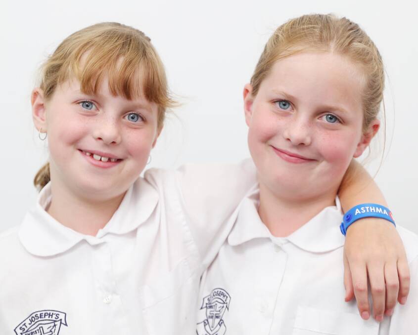 BE AWARE: Issabella (left) and Charlotte Heritage, 8, want the community to be aware of the dangers of asthma. Picture: Kieren L. Tilly