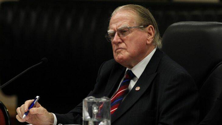 NCH  NEWS,
   Inquiry into the planning process in Newcastle and the broader Hunter Region at City Hall, Newcastle.
Image shows Revd the HON Fred Nile MLC.
21st November 2014   pic    Darren Pateman