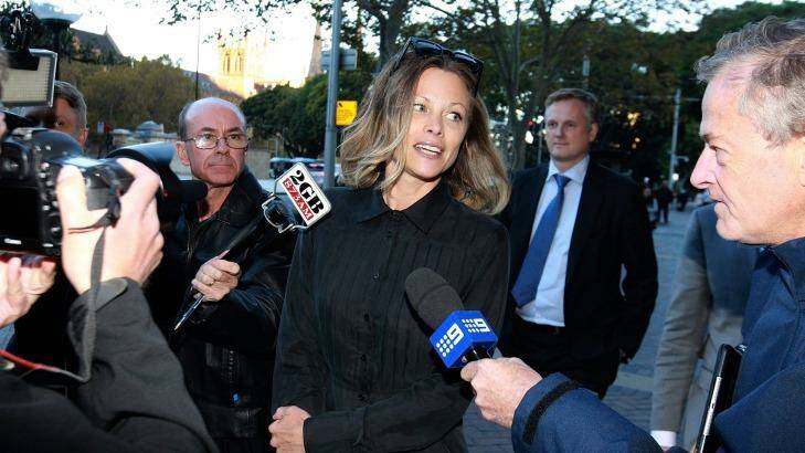 Bianca Rinehart leaving Federal Court today after giving evidence about her mother Gina in April. Photo: Ben Rushton