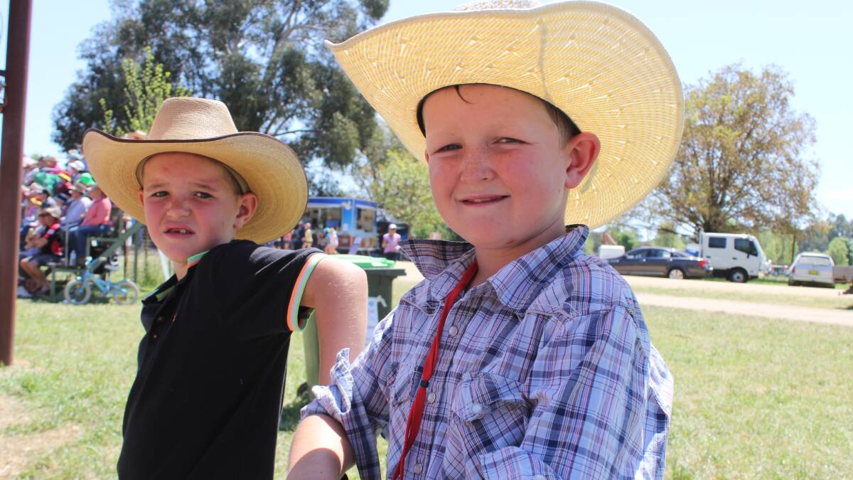 Charlie French, 7 from Brungle and Josh Smith, 10 from Gundagai pictured at the Battle on the Bidgee at Gundagai. Picture: Nikki Reynolds