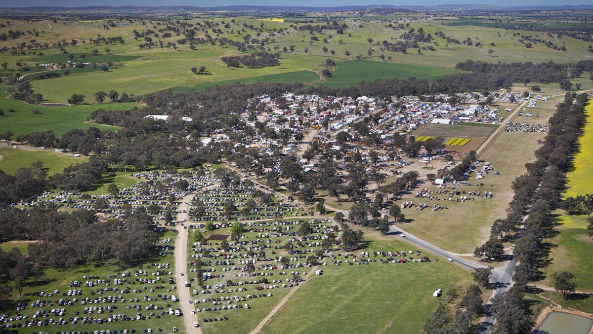 View from the air at the Henty Machinery Field Days.