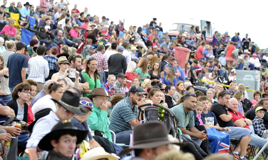 Crowds gather for the popular Wagga Pro Rodeo.