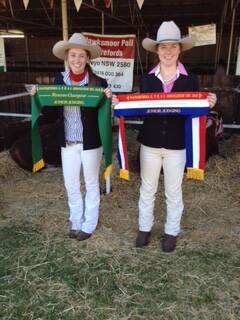 Holding the reserve ribbon is Helen DeCostan pictured with champion Emma Keech.