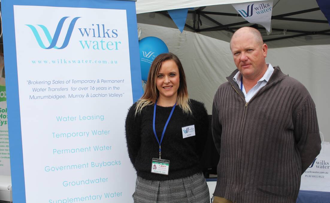 Jasmine Kefford and Tom Wilks from Wilks Water pictured at the Riverina Field Days.