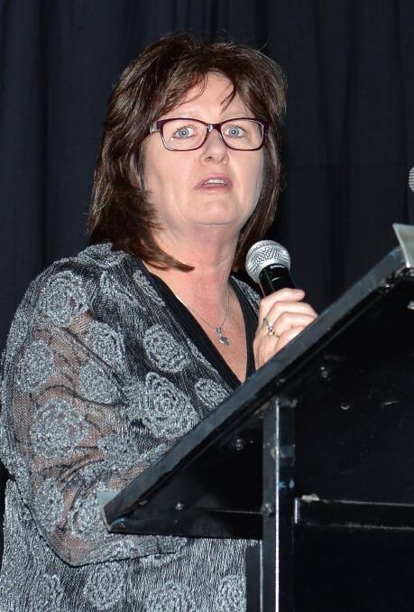 2014 NSW Training Awards at the Capital Entertainment Centre: Wendy Cooper (Chair of the Riverina Vocational Education and Training Committee) welcomes the gathering. Picture: Michael Frogley
