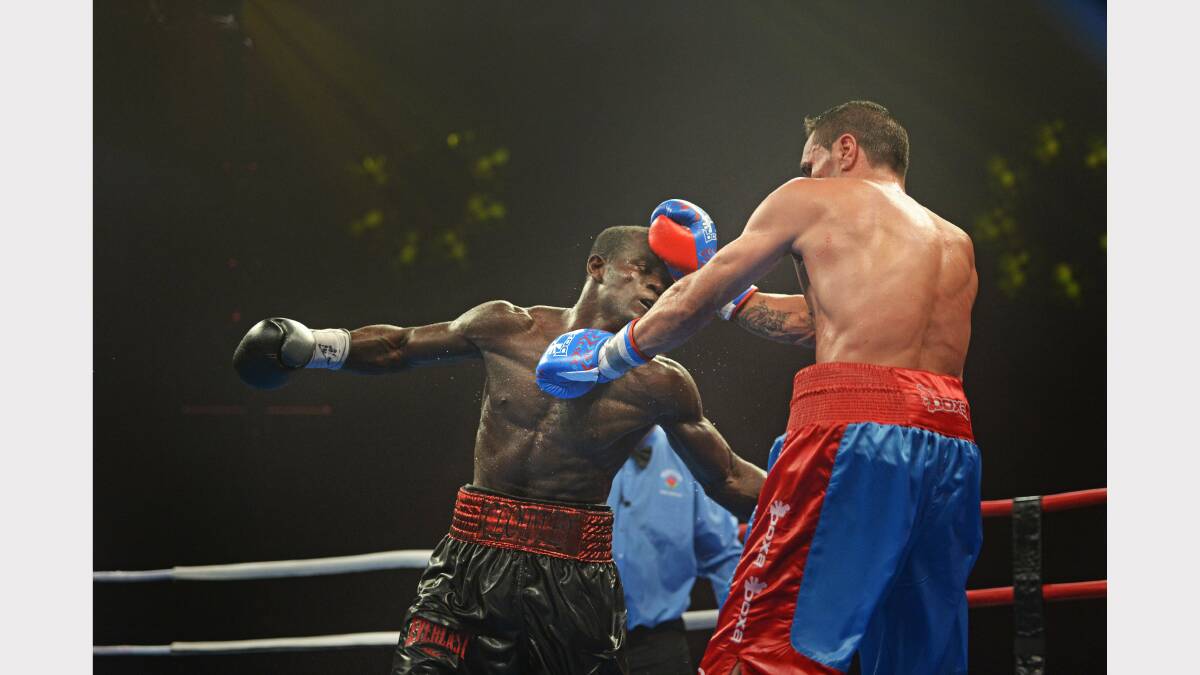 Scenes from the Anthony Mundine v Joshua Clottey fight in Newcastle on Wednesday night. Picture: Marina Neil