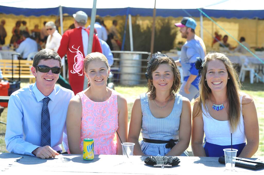 Jade McDonald, Brydie Burrows, Emily Smith and Brooke Kaveney pictured at the Ardlethan Picnic Races in 2013.