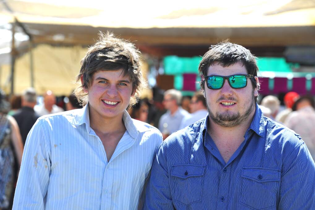 Ryan Freeman from Temora and Ben Hampton from Tullibigeal pictured at the 2013 Ardlethan Picnic Races.