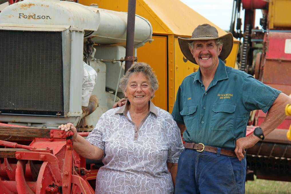 Jan and Kerry Pietsch will showcase one of Australia’s biggest vintage header private collections. Pictures: Kim Woods