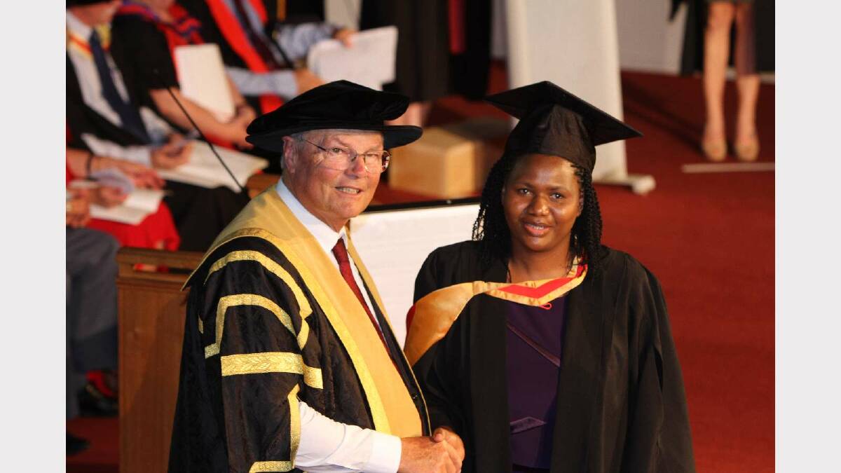 Graduating from Charles Sturt University with a Bachelor of Health Science (Nursing) is Lethiwe Makwelo. Picture: Daisy Huntly
