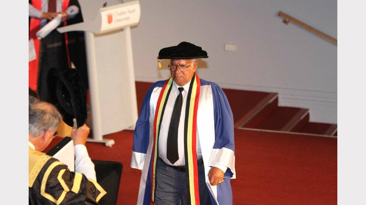 Stan Grant AM was awarded a Doctor of Letters (honoris causa). Picture: Daisy Huntly