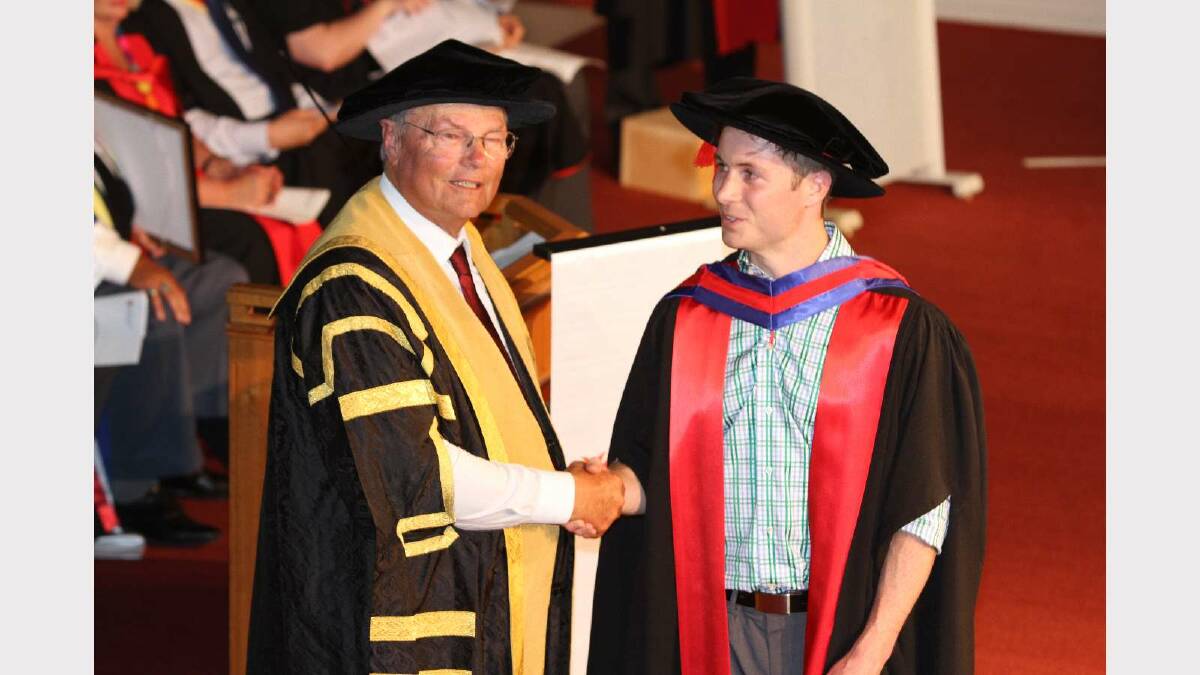 Graduating from Charles Sturt University with a Doctor of Philosophy is Edward Patterson. Picture: Daisy Huntly