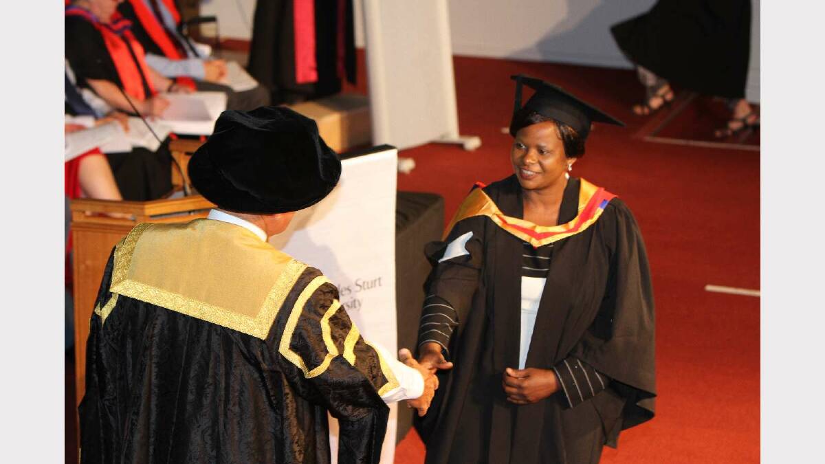 Graduating from Charles Sturt University with a Postgraduate Certificate in Nursing Education is Sithabile Bhebhe. Picture: Daisy Huntly