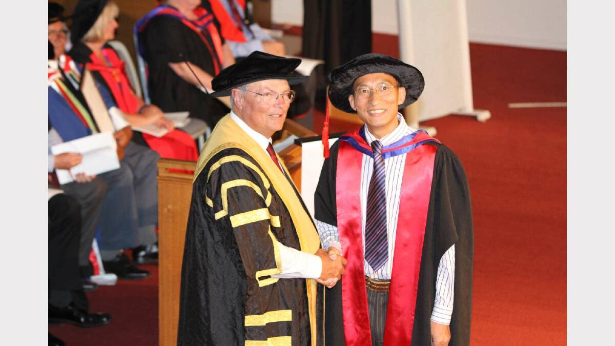 Graduating from Charles Sturt University with a Doctor of Philosophy is Yung Yoo. Picture: Daisy Huntly