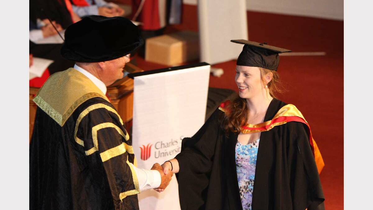 Graduating from Charles Sturt University with a Bachelor of Viticulture and Wine Science is Louise Dearnley. Picture: Daisy Huntly