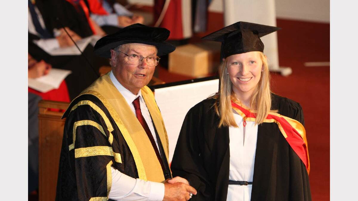 Graduating from Charles Sturt University with a Bachelor of Applied Science (Wine Science)/Bachelor of Applied Science (Viticulture) with distinction is Elizabeth McDonald. Picture: Daisy Huntly