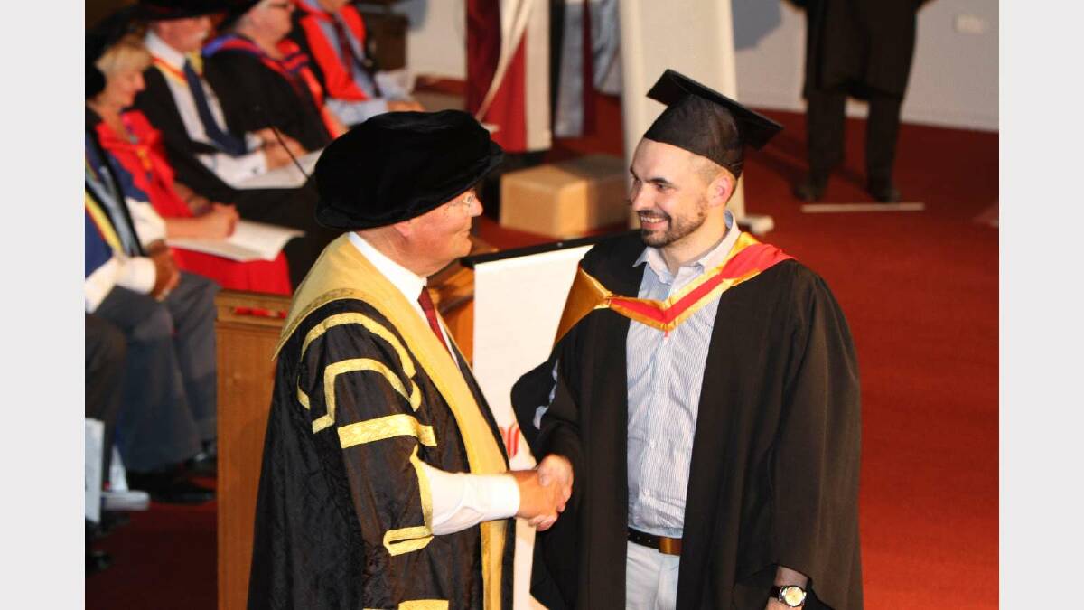 Graduating from Charles Sturt University with a Bachelor of Applied Science (Wine Science) with distinction is Aaron Milne. Picture: Daisy Huntly