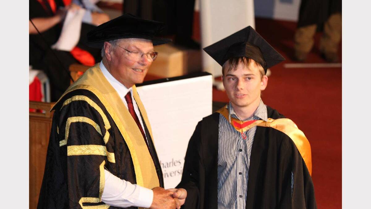 Graduating from Charles Sturt University with a Bachelor of Science is Jamie Thornberry. Picture: Daisy Huntly
