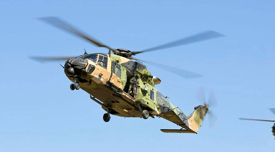  MRH-90 Taipans from the 5th Aviation Regiment. Picture by Australian Defence Force