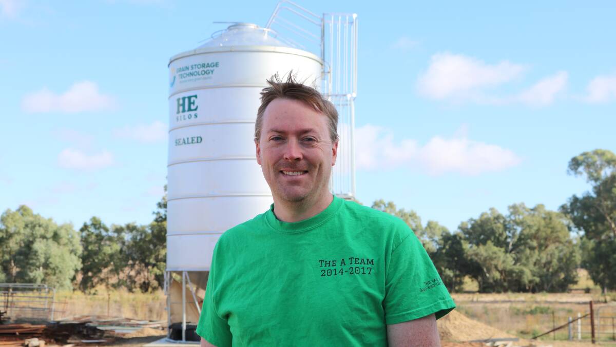 Dr Greg Doran from Charles Sturt University’s School of Agricultural and Wine Sciences is collaborating in a study testing thermo-siphoning fumigation systems in on-farm silos. Photo: supplied
