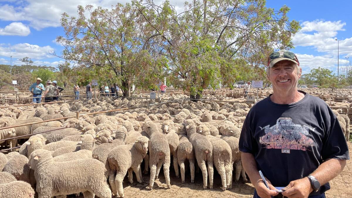 Matt Goodwin, McClintock Farming, West Wyalong, with the best presented pen of lambs which sold for $164 a head.