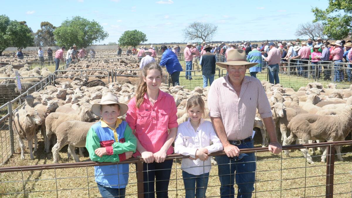 Henry, Phobe, Emma and James Clifton, Fairview, Grenfell bought Merino ewes to join to Poll Dorset rams.