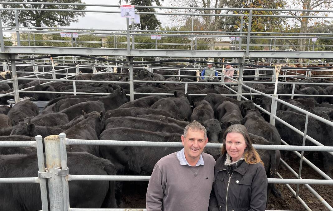 Andrew and Kathrine Turner, Tumblong, sold 27 Reiland-blood Angus steers weighing 293kg for $2240.