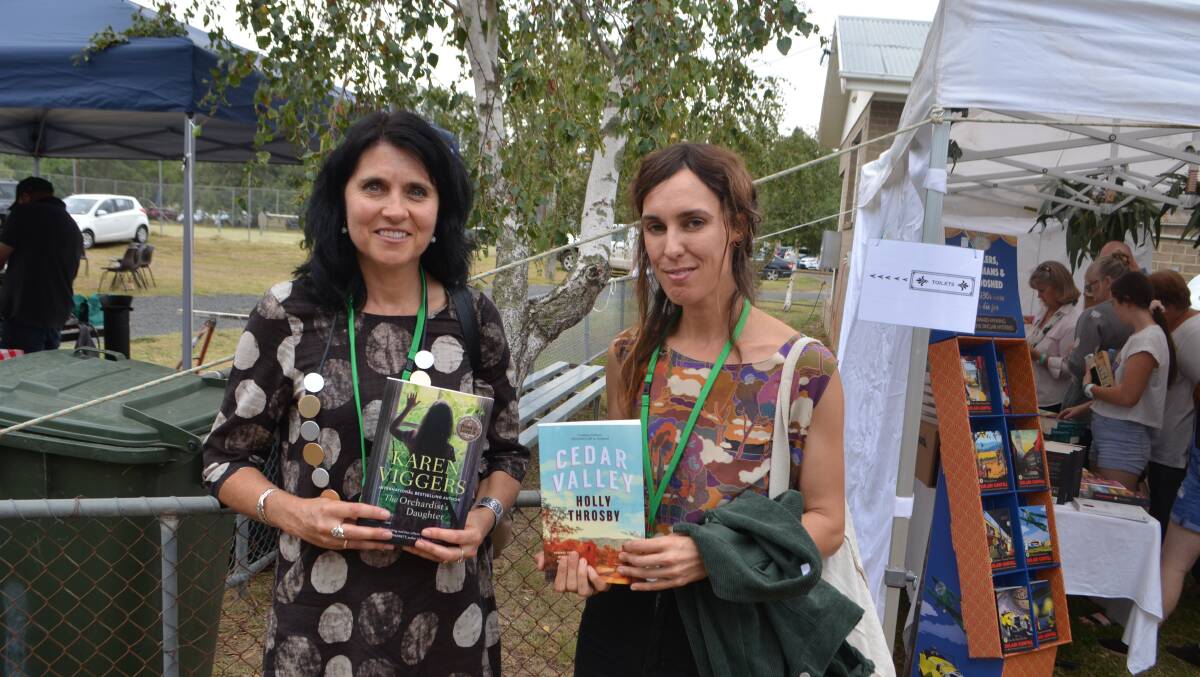 Karen Viggers and Holly Throsby promoting their latest novels during the 2019 Jugiong Writers Festival. Each spoke on the pleasure and difficulty in writing to an apprciative audience. 