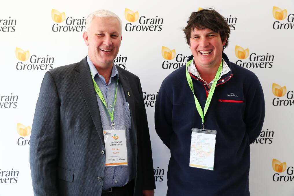 INDUSTRY FOCUS: Michael Southan, of Grain Growers with Innovation Genertion conference attendee, Brett Thomas of The Rock.