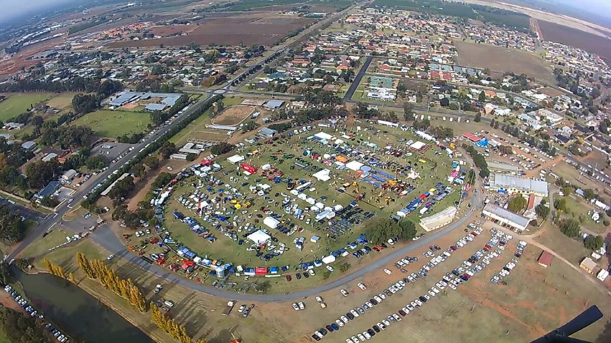 FROM THE AIR: The Riverina Field Days attracts thousands of visitors and highlights some of the best produce Australian agriculture has to offer. 