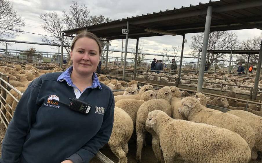 RESULTS: Julia Manwaring of RLA pictured after lambs made $300.20 at Wagga on Thursday. Picture: Nikki Reynolds