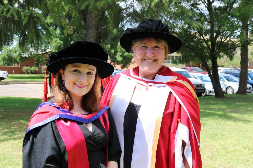 INDUSTRY INTEREST: Dr Rebecca Heim and research supervisor associate professor Gaye Kreb pictured in Wagga this week. 