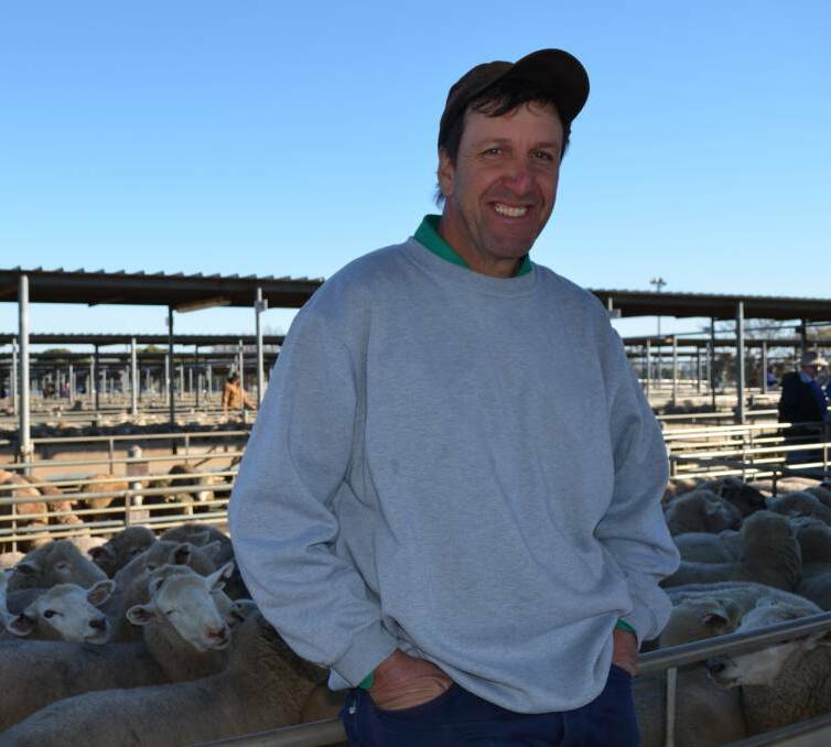 IDEAL RESULTS: Vendor Doug Constance broke the national lamb record with his pen of second-cross lambs at the Wagga market. Picture: Nikki Reynolds