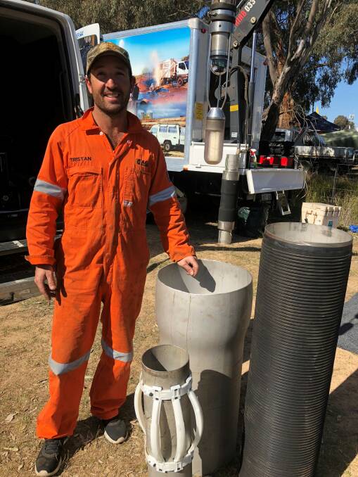 HIGH TECH: Tristan Giacomel of AGE Developments demonstrates some of the bore technology available. Picture: Nikki Reynolds