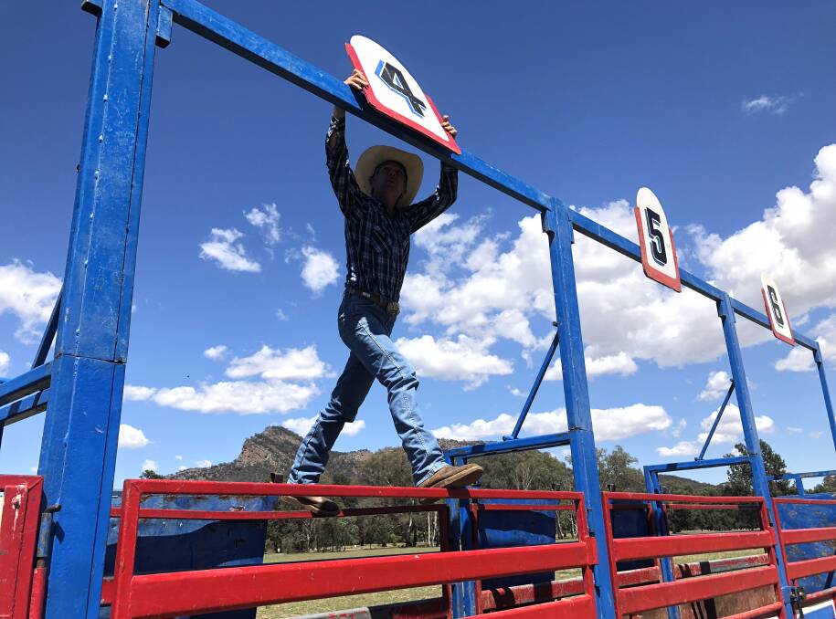 WORK IN PROGRESS: Jarrad Gill of JP Gill and Sons at The Rock prepares for a rodeo in his home town. Picture: Nikki Reynolds