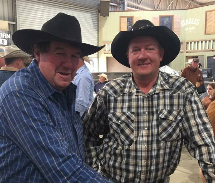 TEAMWORK: Charlie Clancey of Victoria teamed up with David Kapel of Wagga to win the sevens roping at K Ranch in Sydney. Picture: Supplied