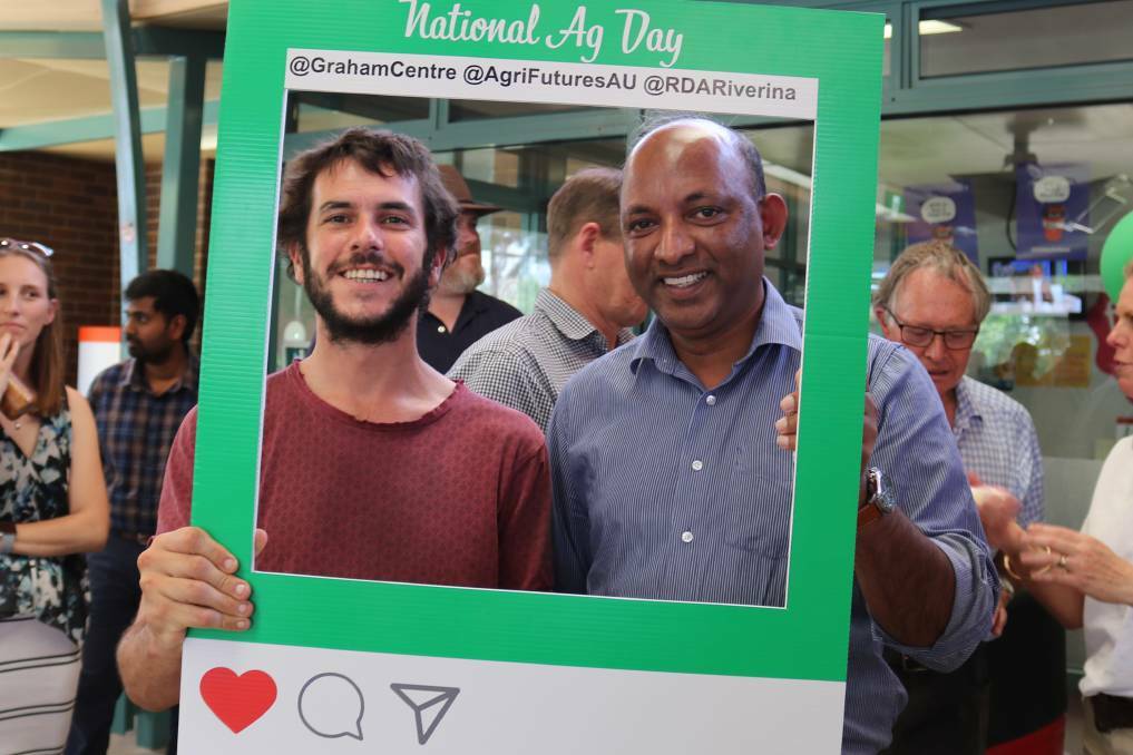 IT'S ON AGAIN: Charles Sturt University student Jack Malone and Dr Cyril Stephen, Charles Sturt pictured last year. 