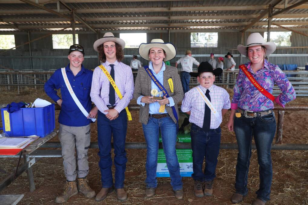 LOOKING BACK: Angus Honner, 15, Declan Honner, 16, Bella Batcheldor, 18, Oscar Nugent, 9 and Charlotte Nugent, 16 pictured at the Junee Show last year. 