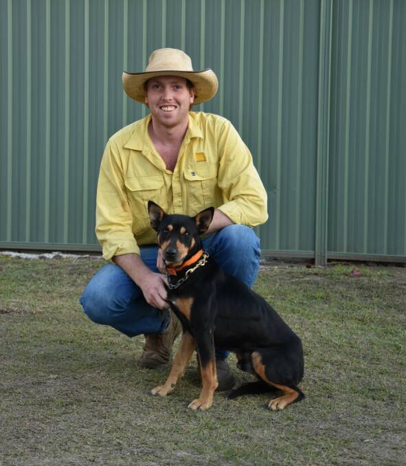 SALE-O: A working dog auction is set to take place in Holbrook. Lachie Williams of Ray White is pictured with his dog Roy. 