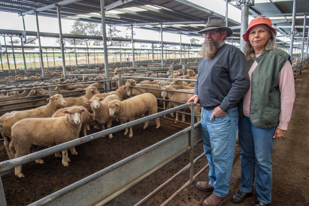 VENDORS: Andrew and Maria Temple, Bigga sold cross bred lambs with Delta Agribusiness for $196ph. Picture: Supplied