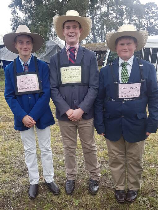 SUCCESS: Jake Turner, Euabalong pictured with Hamish and Edward Maclure. Picture: Supplied