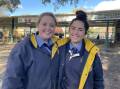 SHEEP AND WOOL: St Paul's College Walla Walla students, Grace Routley, Year 8 and Kasey Franks, Year 10 at the Holbrook Sheep and Wool Fair. Pictures: Nikki Reynolds