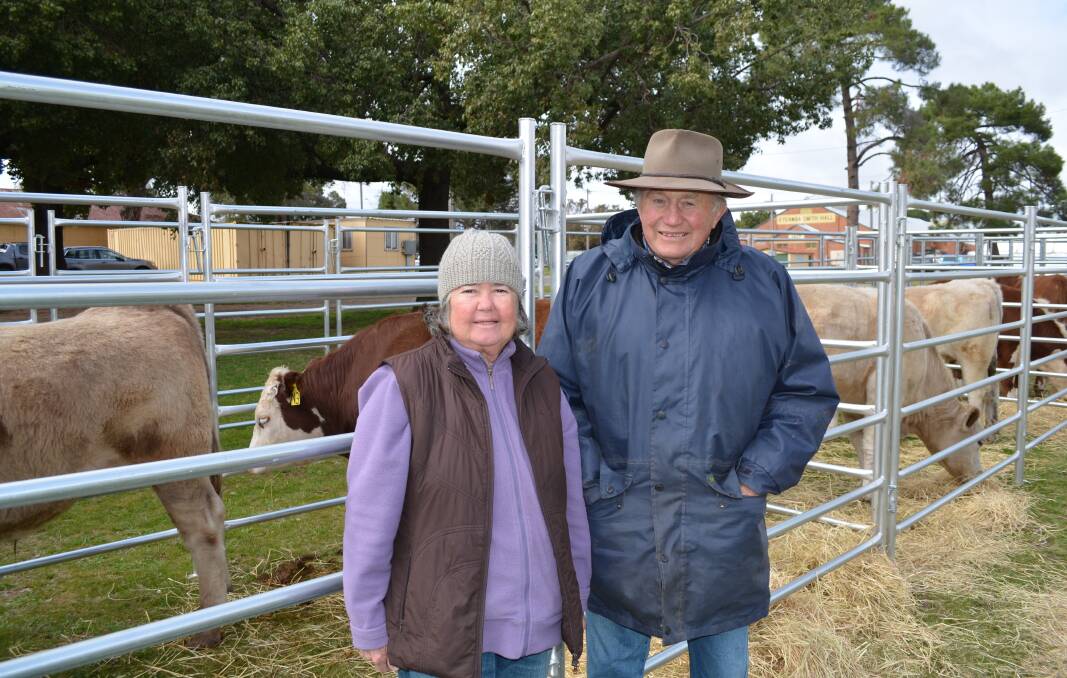 SHOW OF SUPPORT: Georgette and Ted Keen, "Nawarra", Gregadoo are pictured with their cattle at Wagga Show. 