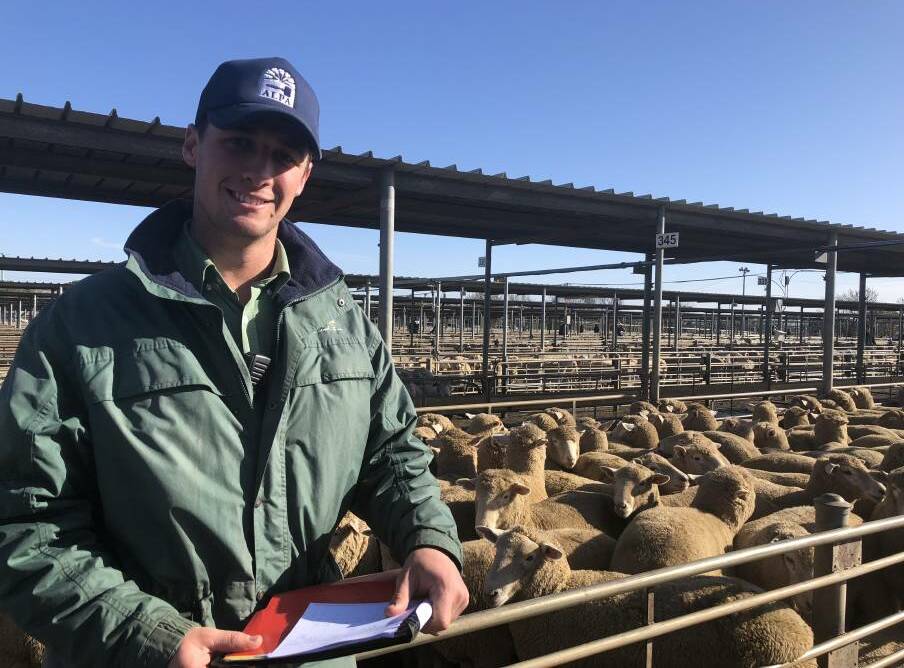 MEET THE MARKET: Shannon Wicks of Landmark Wagga is pictured at the sheep and lamb sale. Picture: Nikki Reynolds